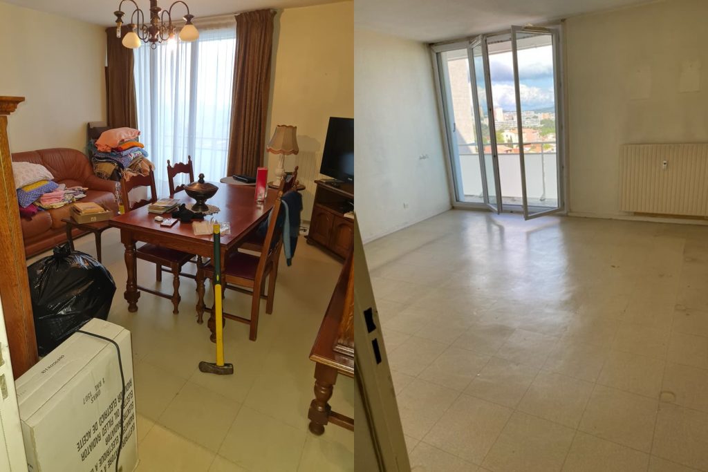 Débarras appartement avant / après