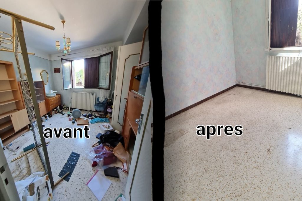 Débarras chambre avant / après